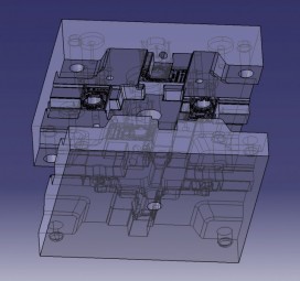Mould 3D construction and clamping device construction
